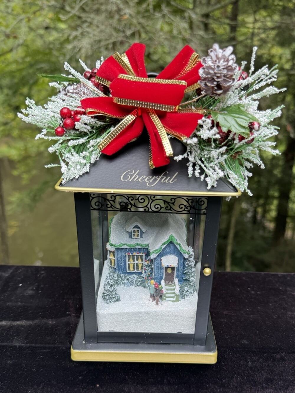 Thomas Kinkade Christmas Lantern Sparkle Of The Season CHEERFUL W/ Box MIB -14